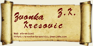 Zvonka Kresović vizit kartica